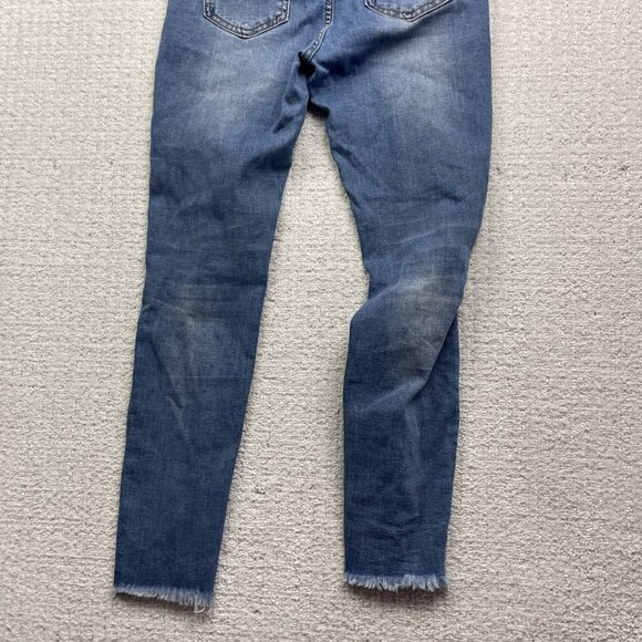 Streetwear Society Skinny High Rise Floral Embroidery Jeans Wom Sz 5 Blue Denim - Picture 12 of 12